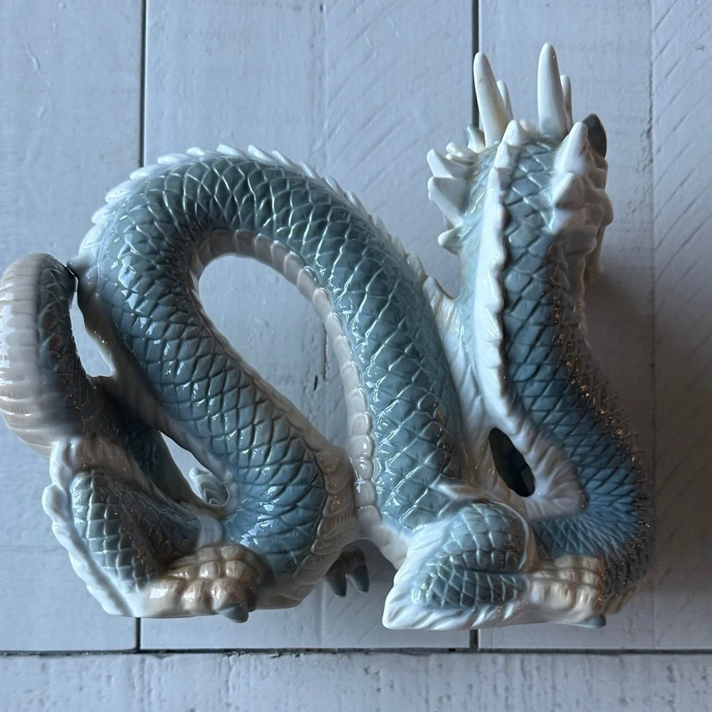 Vintage Chinese Foo Porcelain Dragon Figurine Collectible_5